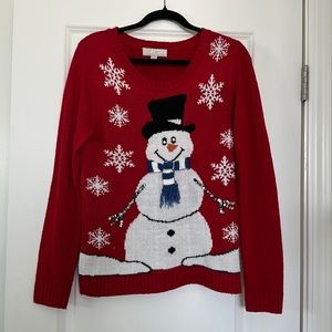 Christmas Snowman Womens Holiday Sweater size small